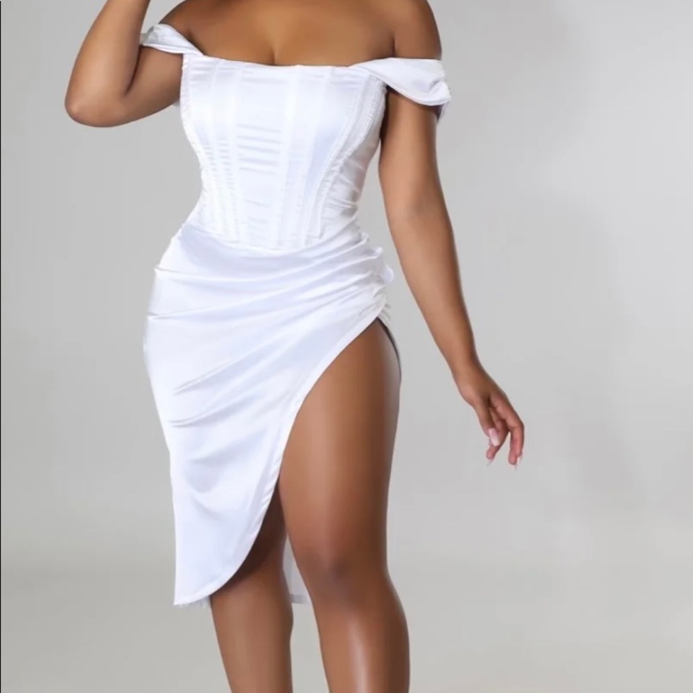 White corset dress